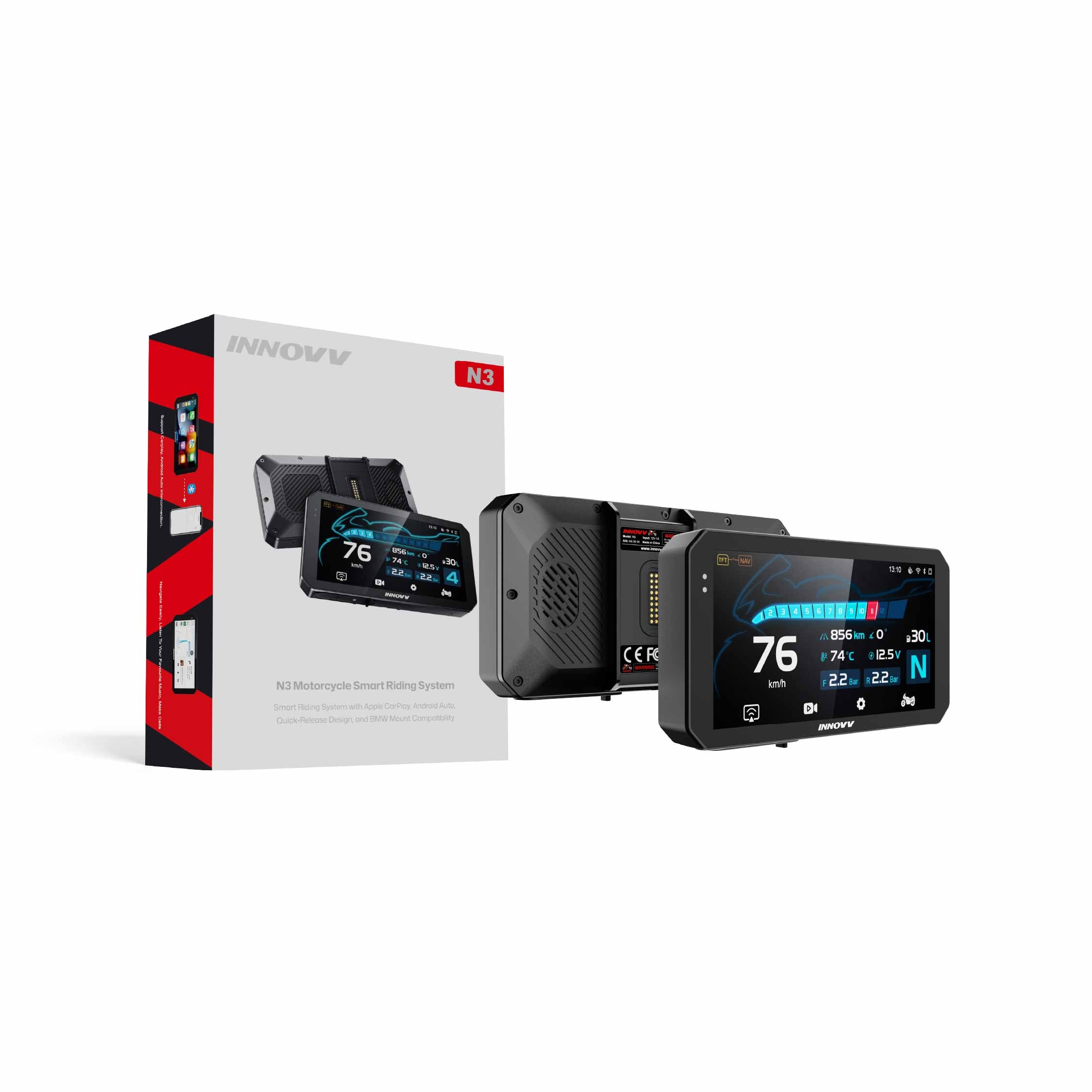N3 Quick-Release Smart Display | CarPlay & Android Auto – INNOVV