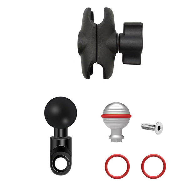 Rearview mirror crooked mouth 1 inch ball head bracket base combination
