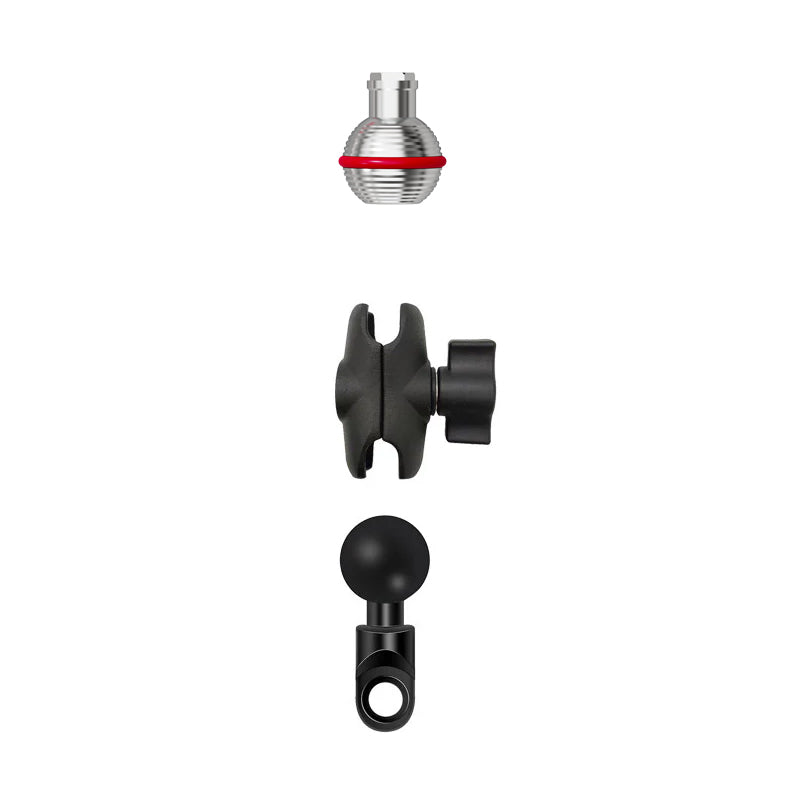 1-Inch Ball Head Rearview Mirror Bracket with 6cm Arm – 10mm Aperture Crooked Mouth Mount