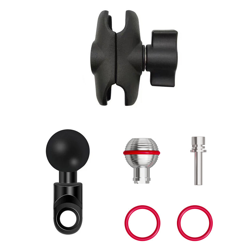 1-Inch Ball Head Rearview Mirror Bracket with 6cm Arm – 10mm Aperture Crooked Mouth Mount