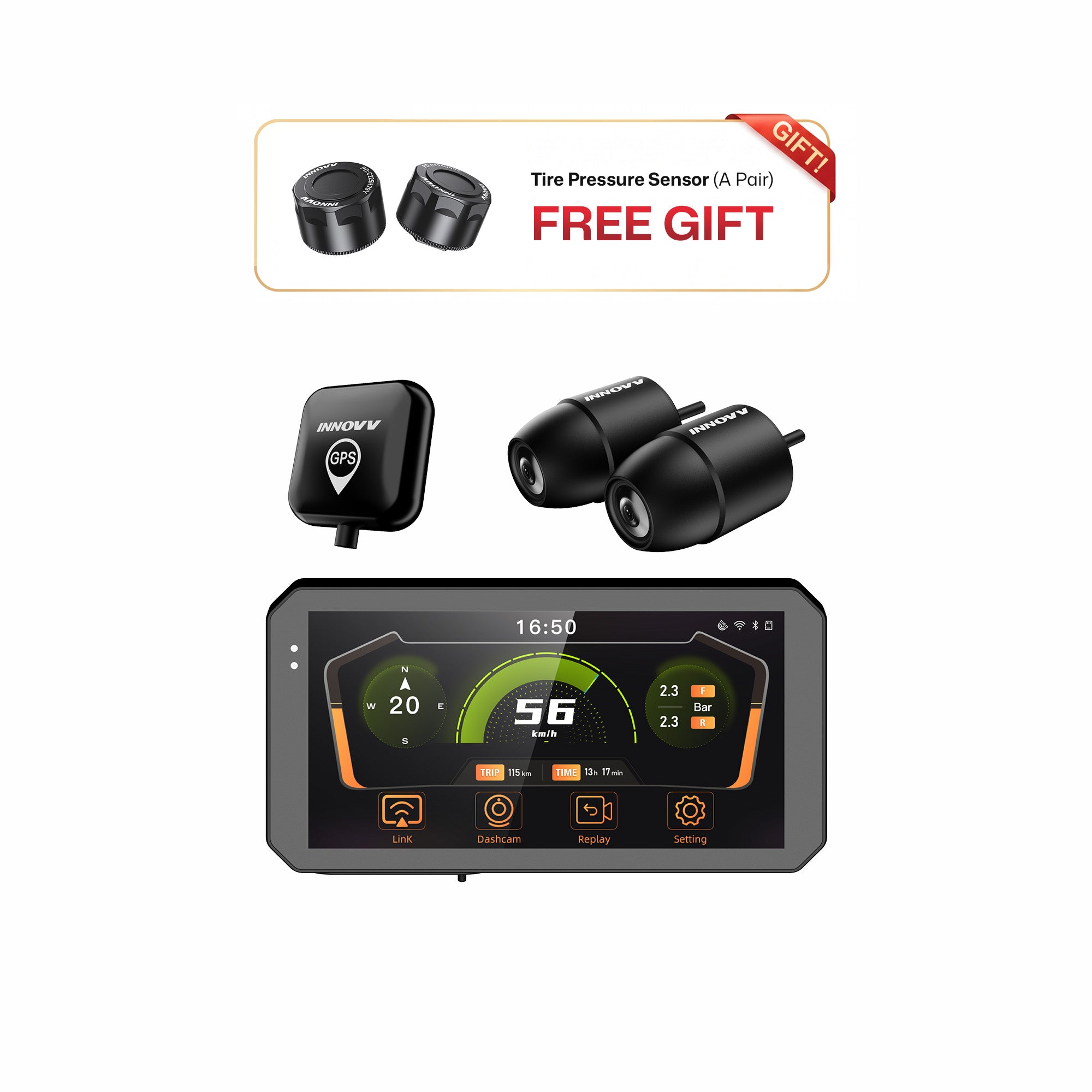 N2 Display + GPS + 2K Kamera + Kostenloses Reifendruckkontrollsystem